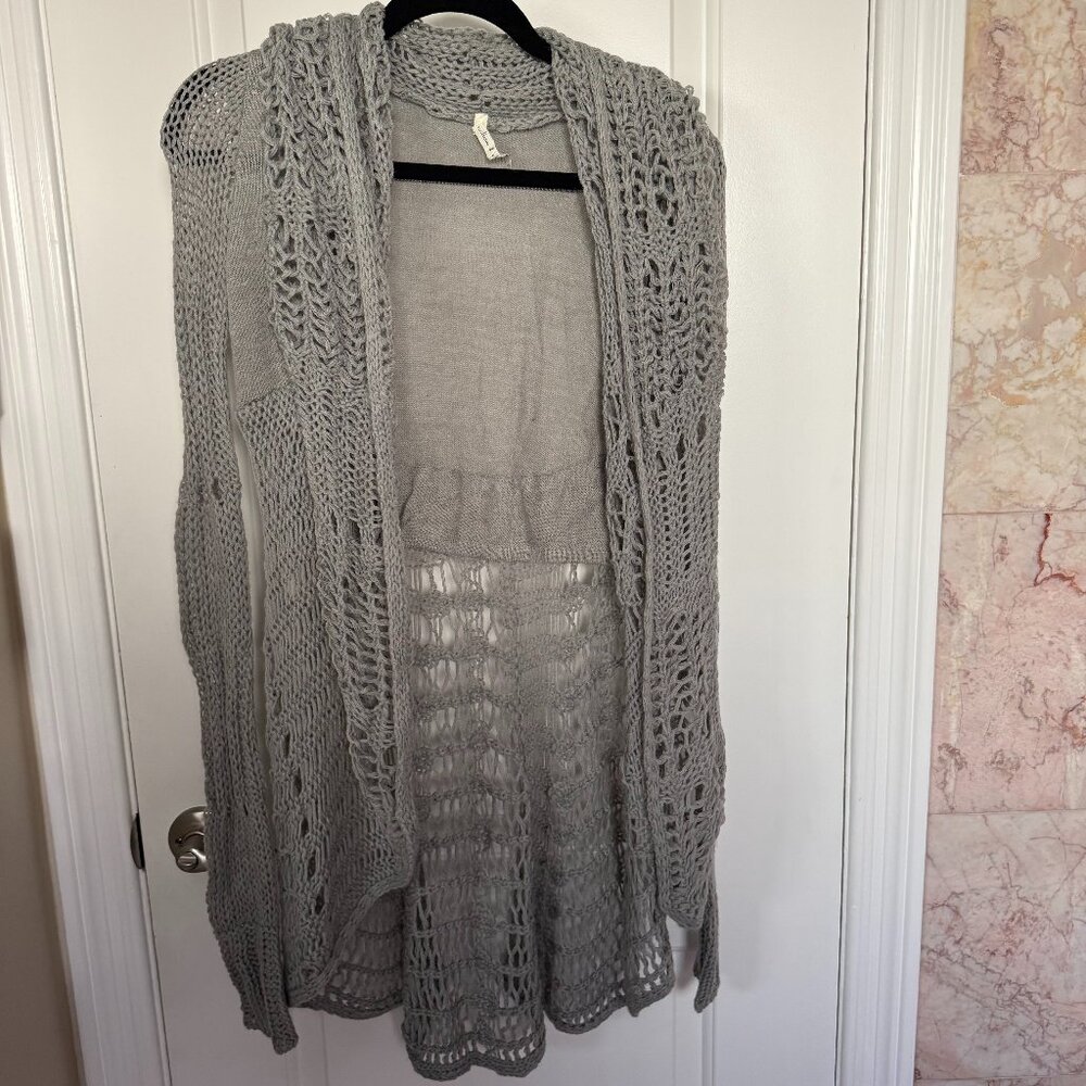 Willow & Clay Gray Knit Cardigan Sweater, Women's Size Small